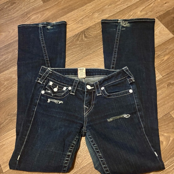 True Religion Distressed Flare Jeans Size 28 - Picture 6 of 10